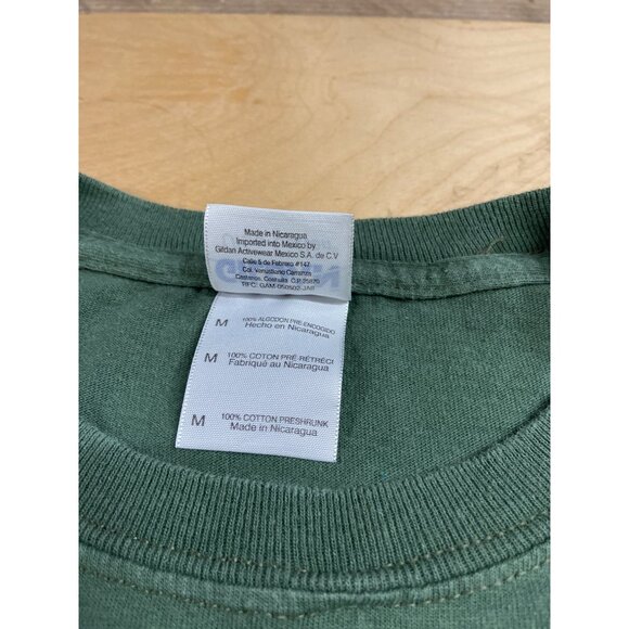 Gildan Happy Fall Yall Graphic TShirt M Green Short Sleeve Thanksgiving Pumpkins - Picture 5 of 7